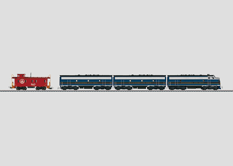 H0 | Märklin 37618 - Baltimore & Ohio Railroad, Dieselelektrische locomotief EMD F7A/B/B
