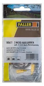 Faller 180677 - 3 Mini draadlampjes, wit (ALG)