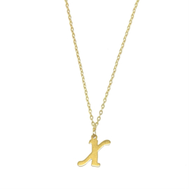 Letter ketting - initiaal X - goud