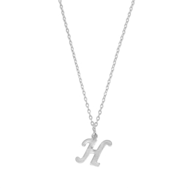 Letter ketting - initiaal H - zilver