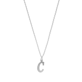 Letter ketting - initiaal C - zilver