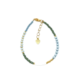 Blue stripes bracelet - gold