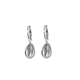 Cowri shell Earrings - Silver