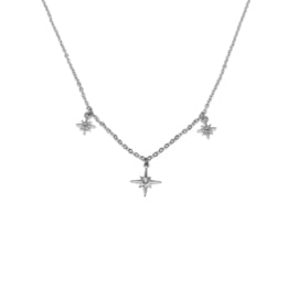 3 shiny stars necklace - silver
