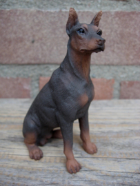 beeldje Dobermann gecoupeerd bruin