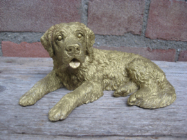 beeldje Sint Bernardhond goudkleurig