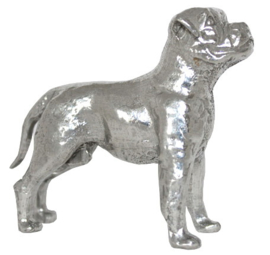 beeldje Amerikaanse Bulldog zilvertin