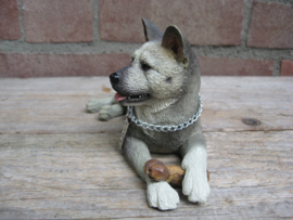 beeldje Akita grijs