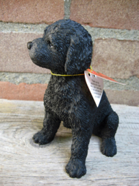 beeldje Poedel puppy zwart