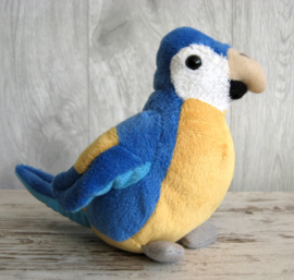 pluchen papegaai blauw-geel