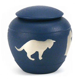 urn Kat silhouette blauw