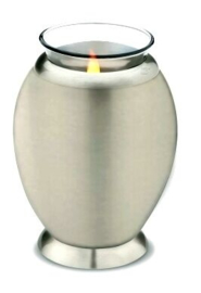 urn met gedenklicht pewter