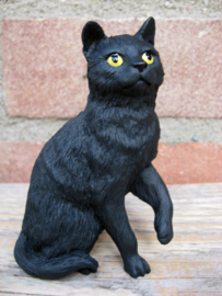 beeldje zittende kat zwart