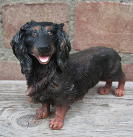 beeldje Teckel langhaar black & tan