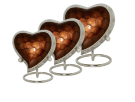 urn Heart met gegraveerde zijkant bruin