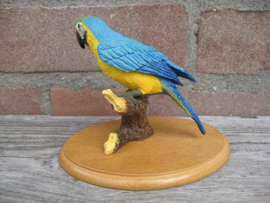beeldje papegaai Ara blauw-geel