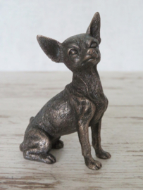 beeldje Chihuahua korthaar brons