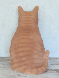 beeld/asbeeld/urn Kat zittend rood | 29 cm