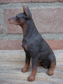 beeldje Dobermann gecoupeerd bruin