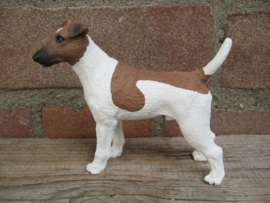 beeldje Fox Terrier gladhaar bruin-wit