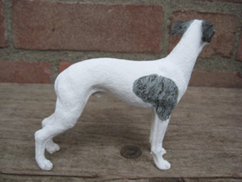 beeldje Whippet wit-grijs