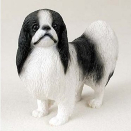 beeldje Japanse spaniel zwart-wit