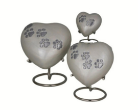 urn Heart Paw Print cream