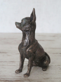 beeldje Chihuahua korthaar brons