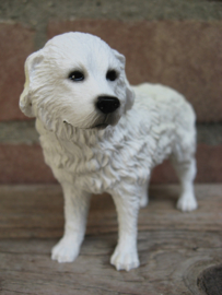 beeldje Pyreneese Berghond wit