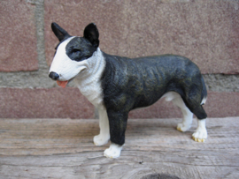 beeldje Engelse Bull Terrier brindle-wit