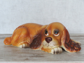 vintage beeldje Engelse Cocker spaniel liggend