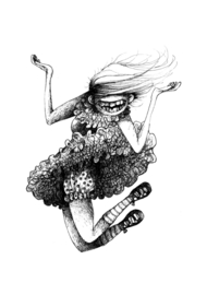 Ecstatic - zwart/wit print