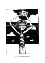 A different ball game - black & white art print