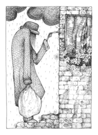 The visitor - black & white art print