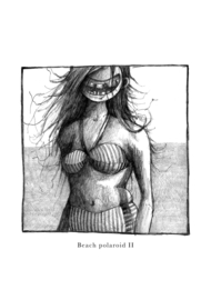 Beach polaroid II - zwart/wit print