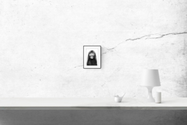 My black coat - zwart/wit print