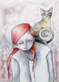 Girl with cat