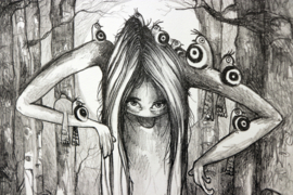 Tree girl - lithografie