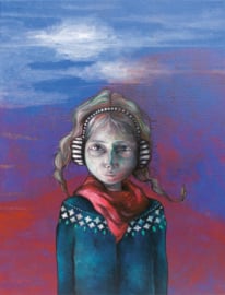 Portrait in blue & red I 