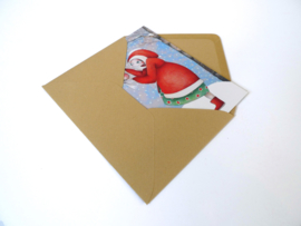 Girl with bird - Christmas card