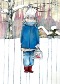 Winter girl - Christmas card