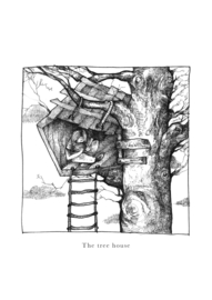 The tree house - zwart/wit print