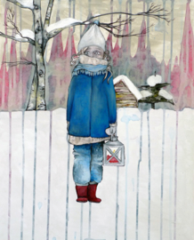 Winter girl - art print