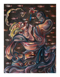 The fish witch - art print
