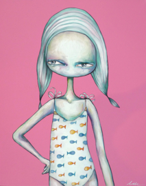 Pink Swim - art print