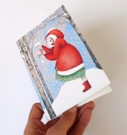 Girl with bird - Christmas card