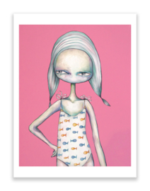 Pink Swim - art print