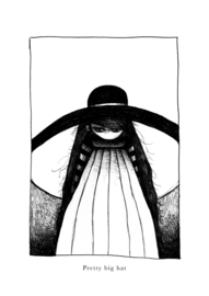 Pretty big hat - zwart/wit print