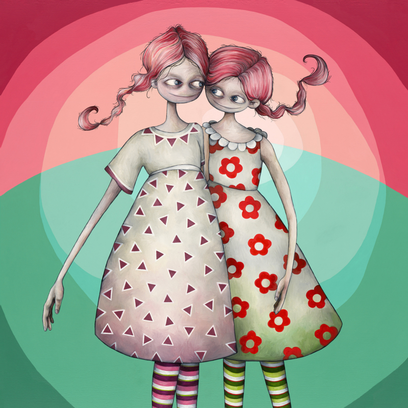 Twin sisters - art print