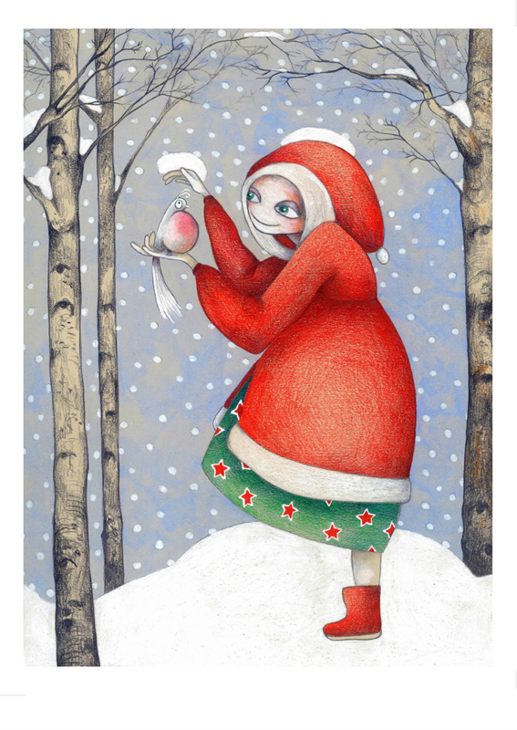 Christmas Girl with Bird - Limited Edition